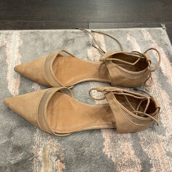 Beige Zara Flats with String Wrap - Picture 2 of 3